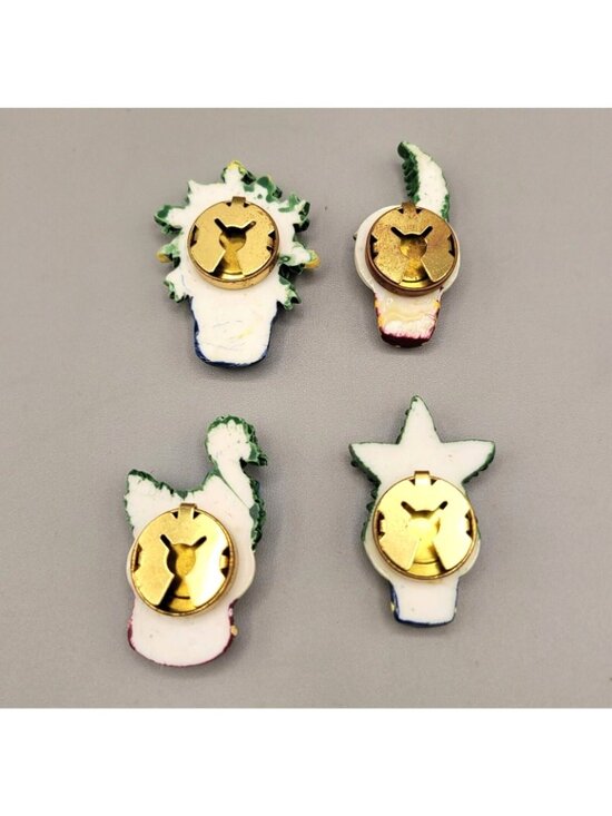 Button Covers Topiaries Star Crescent Moon Duck Wreath Garden Set of 4 - Picture 2 of 2